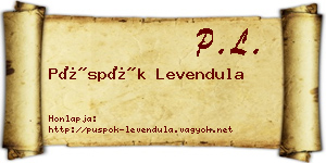 Püspök Levendula névjegykártya